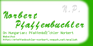 norbert pfaffenbuchler business card